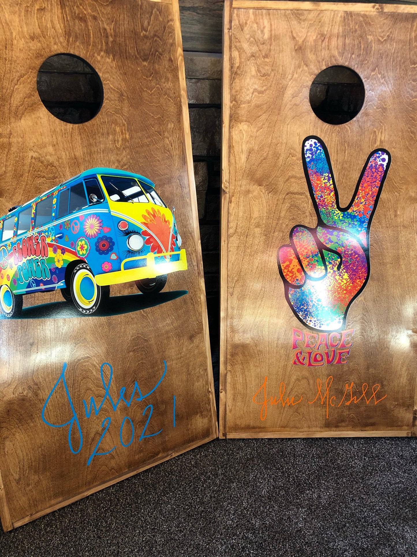 Corn Hole Boards - Peace Van