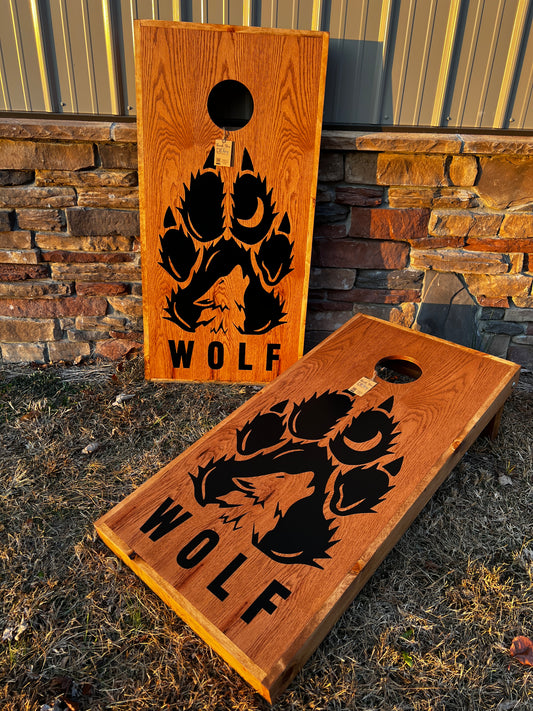 Corn Hole Boards  - Wolf Paw