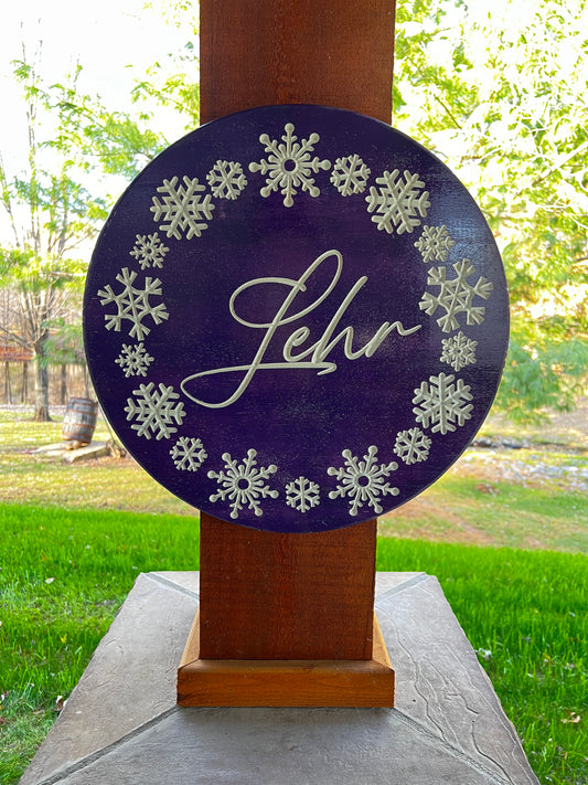 Purple Snowflakes Doorhanger