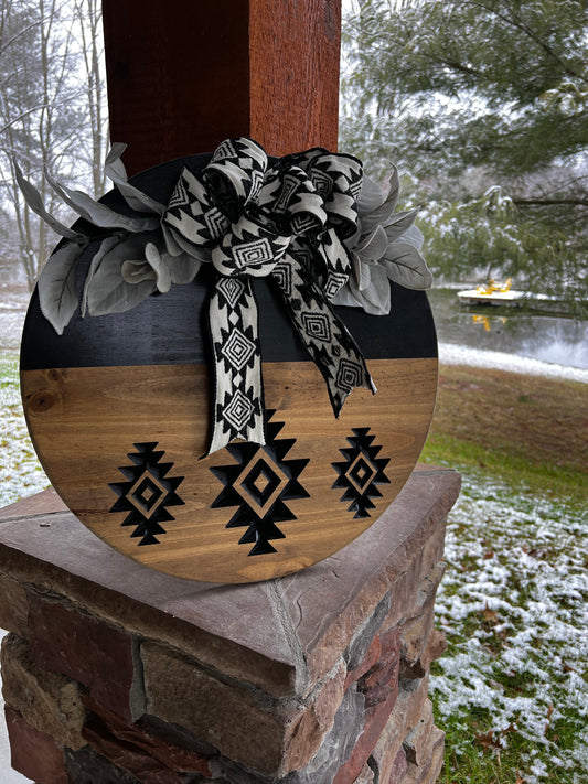 Black Aztec Doorhanger