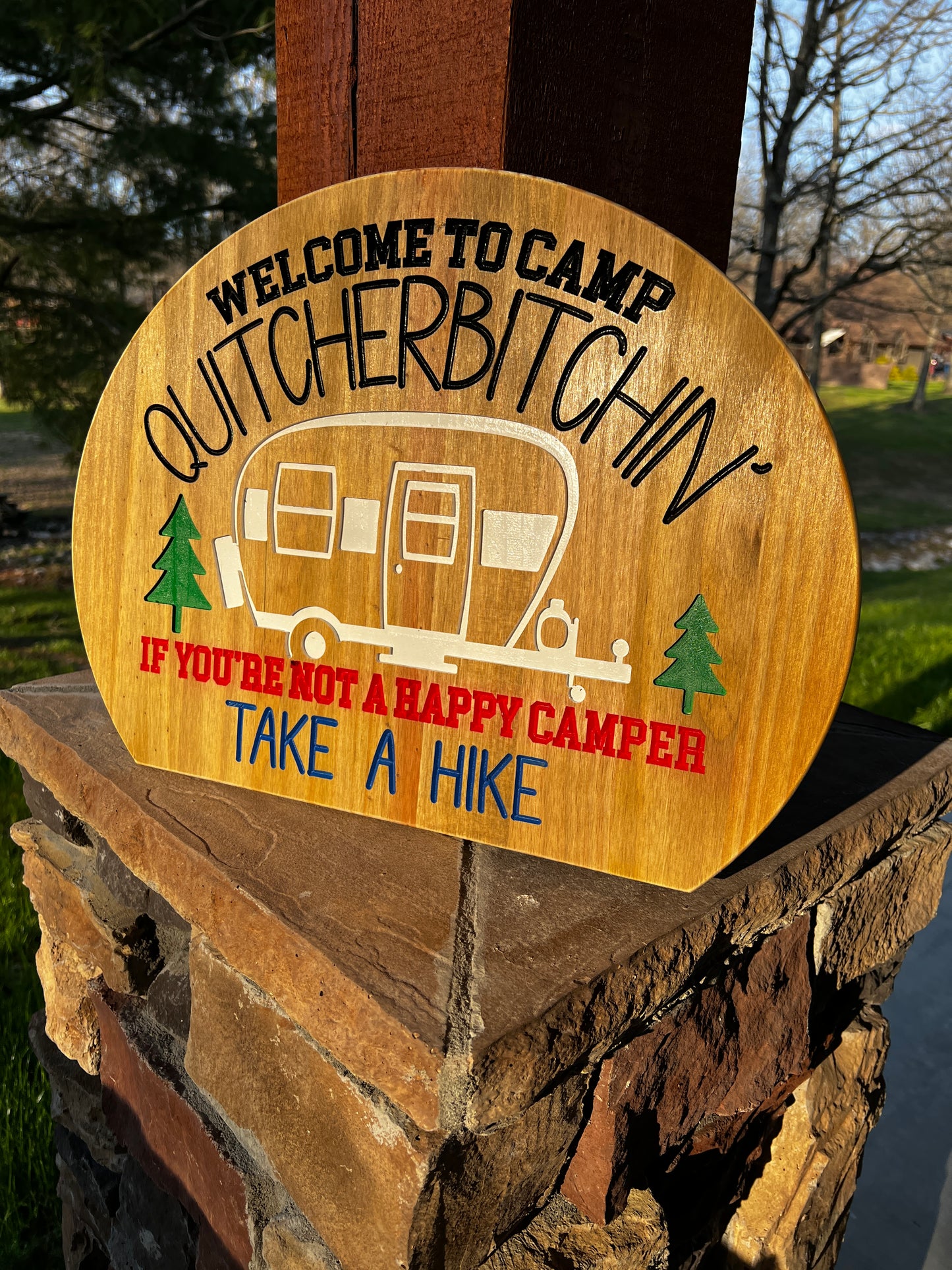 Quitcherbitchin Camp Doorhanger