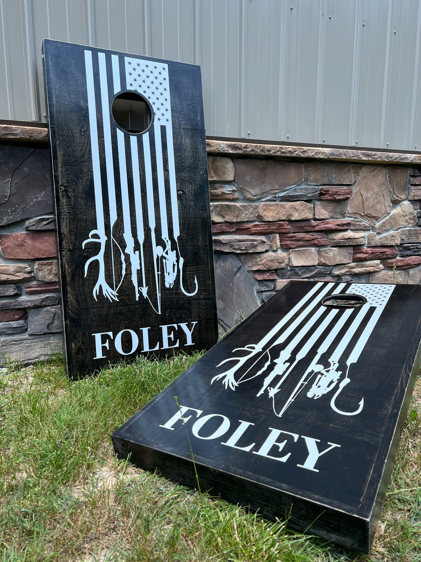 Corn Hole Boards  - Hunter Flag